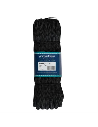 U-Rope Landvast Deluxe 16mm x 15m Zwart | Shipsworld