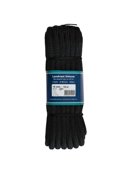 U-Rope Landvast Deluxe 16mm x 15m Zwart | Shipsworld