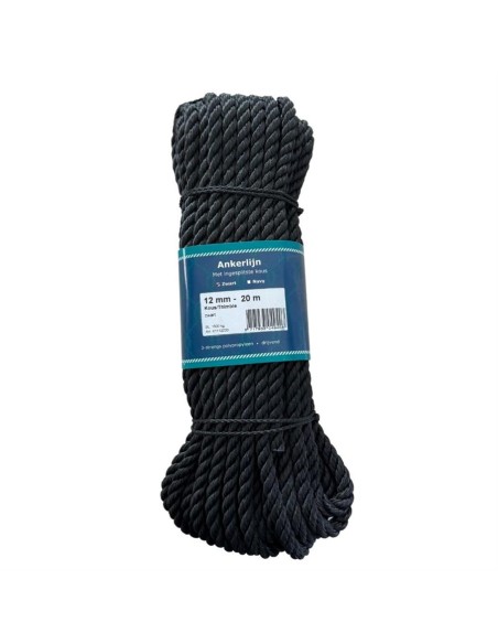 Zwarte ankerlijn 12 mm 20 m | Shipsworld