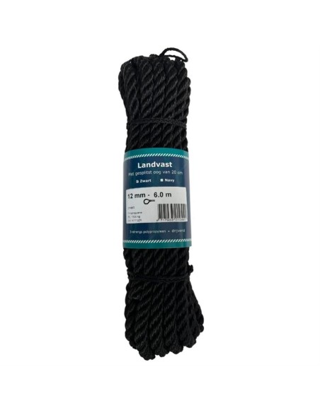 U-Rope Prijslandvast 12mm x 6m Zwart | Shipsworld