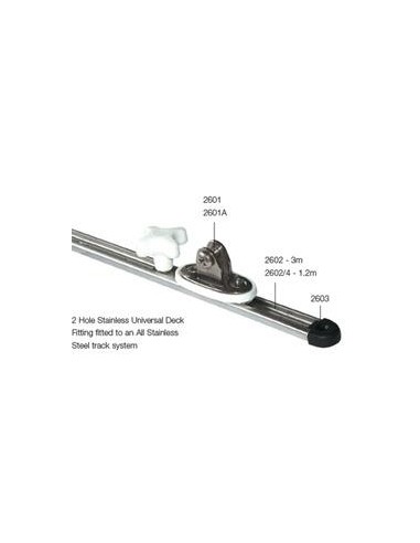 Makefast Slede met stopper voor RVS bimini rail | Shipsworld