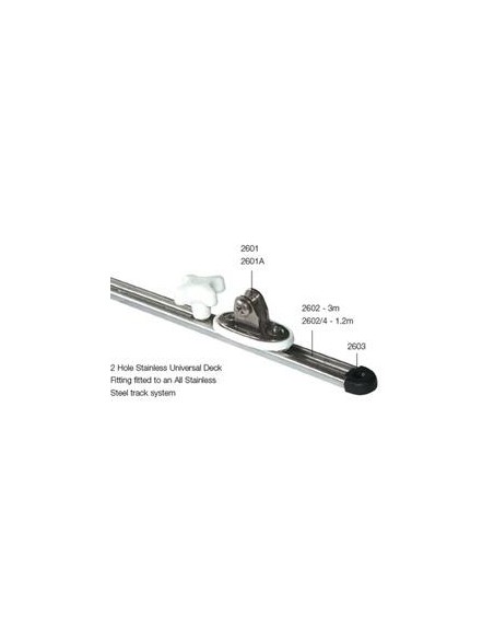 Makefast Slede met stopper voor RVS bimini rail | Shipsworld