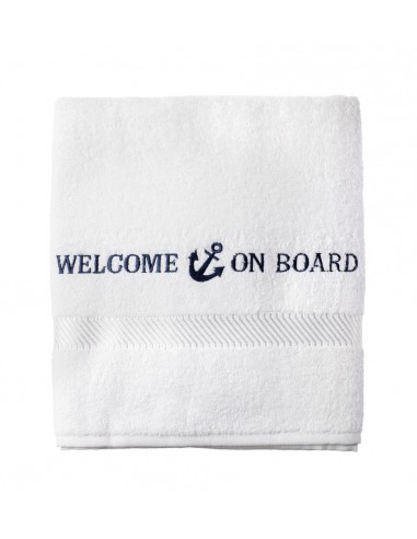 Badlaken - Wit - 70 x 140 cm - Welcome On Board - Textiel - 10149806 - € 16,50
