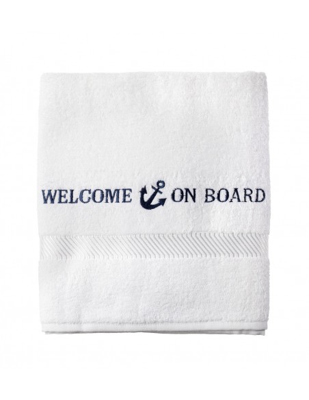 Badlaken - Wit - 70 x 140 cm - Welcome On Board