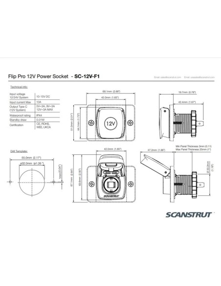 Scanstrut Flip Pro 12V Contactdoos | Shipsworld