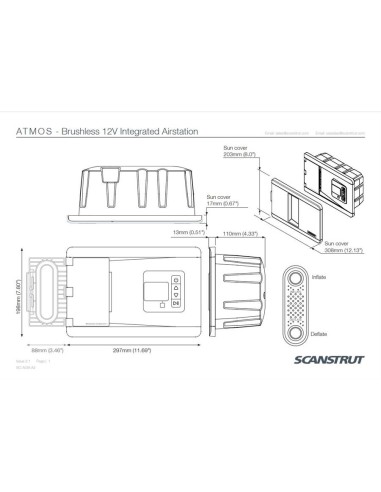 Scanstrut ATMOS 12V inbouw compressor 20 PSI | Shipsworld