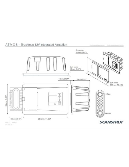 Scanstrut ATMOS 12V inbouw compressor 20 PSI | Shipsworld
