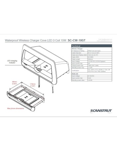 Scanstrut ROKK 3 Coil Cove Oplader 15W | Shipsworld