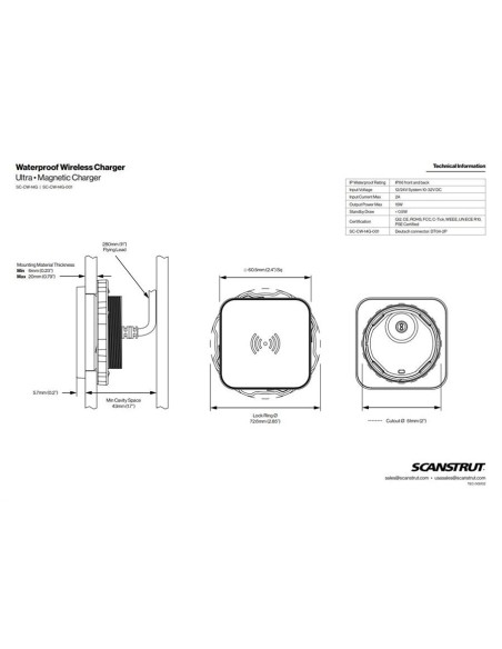 Scanstrut Ultra 15W Draadloze Oplader | Shipsworld