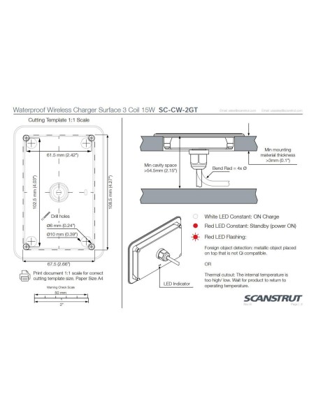 Scanstrut ROKK 3 Coil Surface 15W lader | Shipsworld