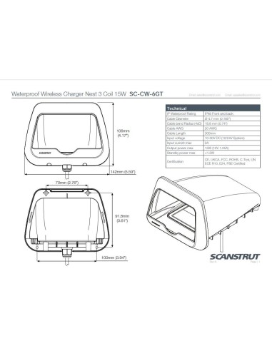 Scanstrut ROKK 3 Coil Nest oplader 15W | Shipsworld