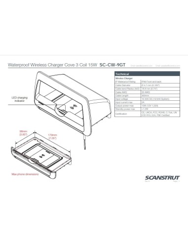 Scanstrut ROKK 3 Coil Cove oplader 15W | Shipsworld