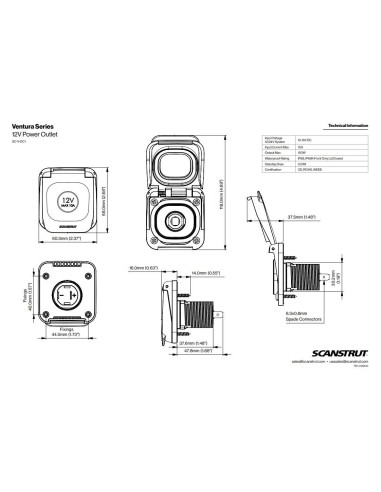 Scanstrut Ventura 12V contactdoos | Shipsworld