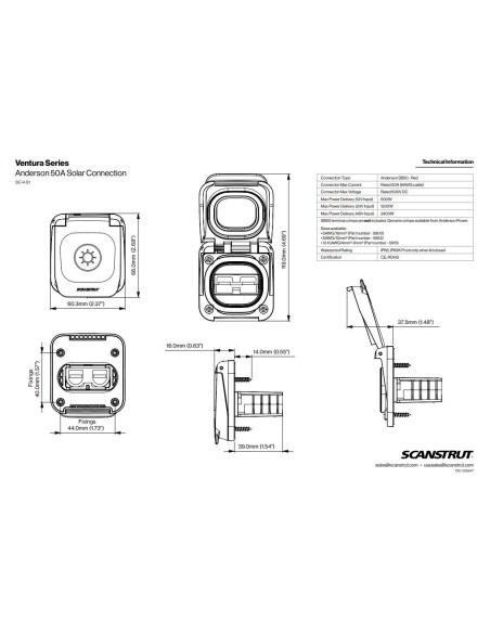 Scanstrut Ventura Anderson 50A Aansluiting | Shipsworld