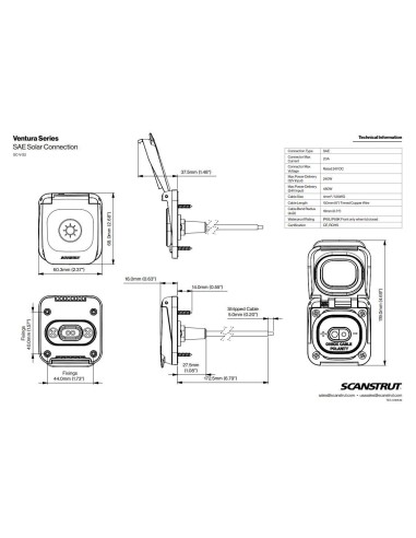 Scanstrut Ventura SAE aansluiting | Shipsworld