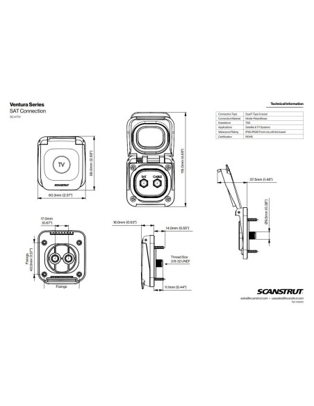 Scanstrut Ventura SAT Aansluiting | Shipsworld