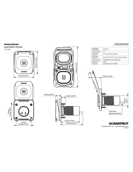 Scanstrut Ventura USB-C aansluiting | Shipsworld