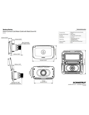 Scanstrut Ventura Koud Wateraansluiting | Shipsworld