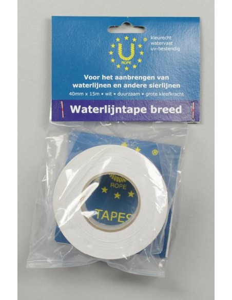 Waterlijntape 40 mm x 15 m wit | U-Rope | Shipsworld