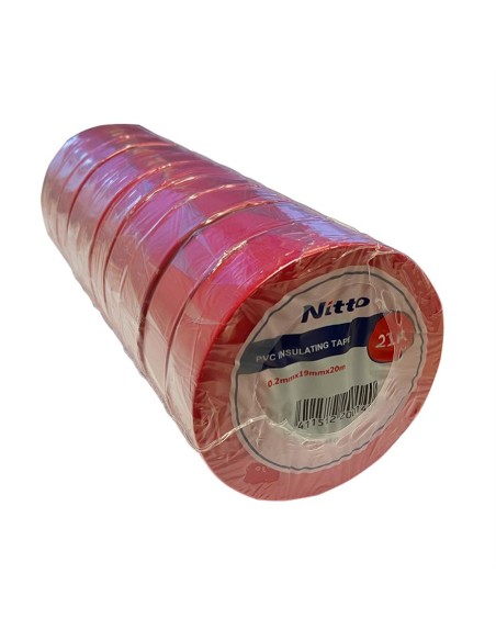 Nitto plastic tape 19 mm x 20 m rood | Shipsworld