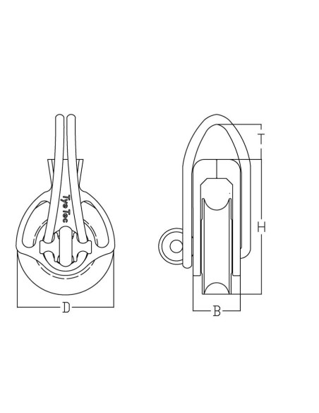 TyeTec 60mm Snatchblok Korte Loop | Shipsworld