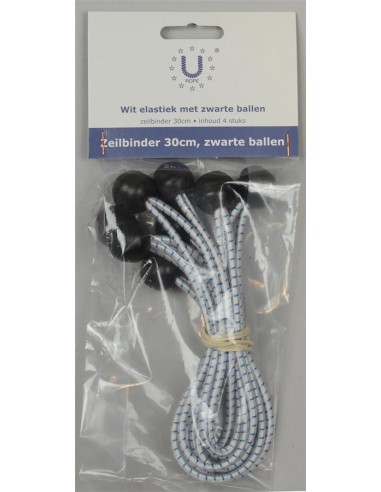 U-Rope Zeilbinder 30 cm Zwart (4 stuks) | Shipsworld