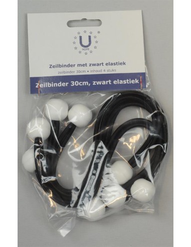 U-Rope Zeilbinder 30 cm Zwart (4 stuks) | Shipsworld