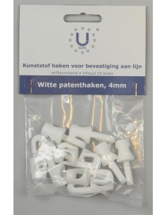 U-Rope Elastiekhaak Nylon 4 mm Wit (10 stuks) | Shipsworld