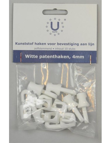 U-Rope Elastiekhaak Nylon 4 mm Wit (10 stuks) | Shipsworld