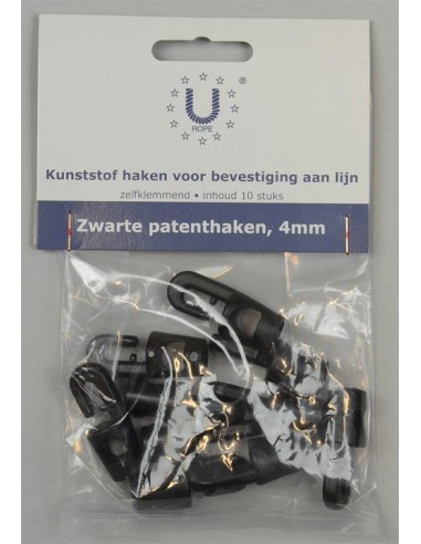 U-Rope Elastiekhaak Nylon 4 mm Zwart (10) | Shipsworld