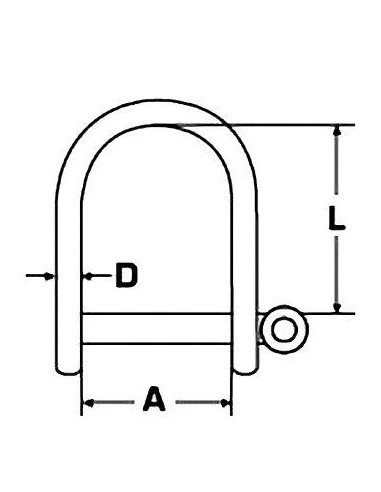 D-sluiting breed RVS 8 mm | Shipsworld