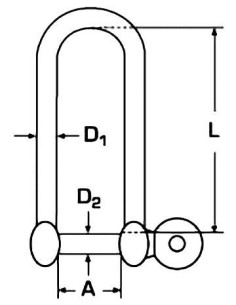 D-sluiting lang RVS 6 mm | Shipsworld 2