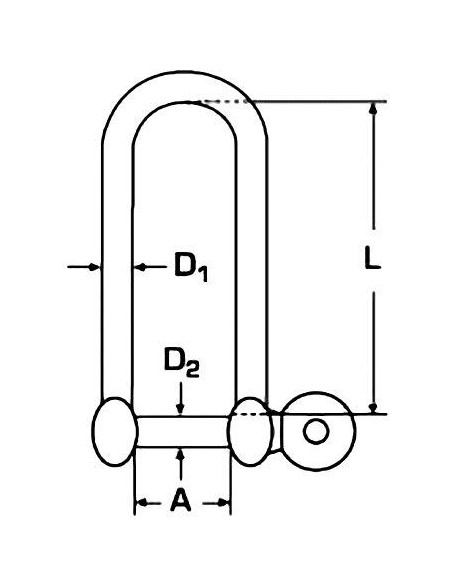 D-sluiting lang RVS 6 mm (10) | Shipsworld