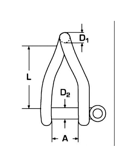 Gedraaide D-sluiting RVS 10 mm | Shipsworld