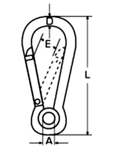 RVS Karabijnhaak met oog 8x80mm (10 st) | Shipsworld 2