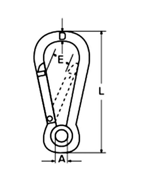 Karabijnhaak RVS 8x80mm (10 stuks) | Shipsworld