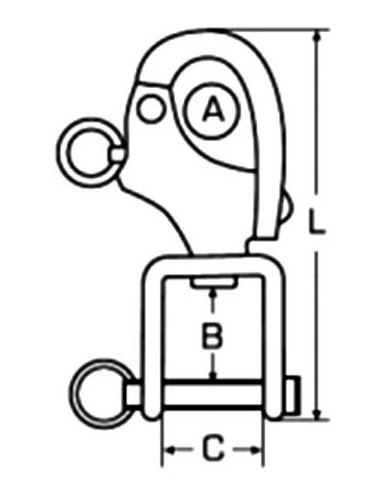 RVS Snapsluiting 68 mm U-Hardware (10 stuks) | Shipsworld