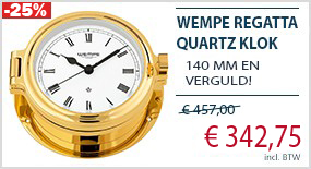 Wempe Regatta Quartz Klok Messing Verguld